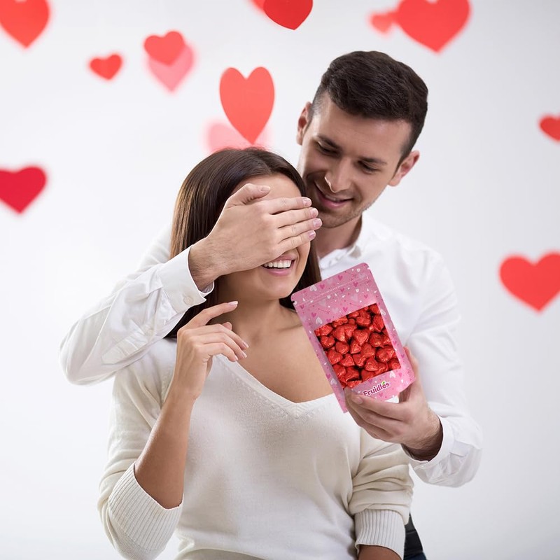 Fruidles Valentine's Hearts, Party Bag Fillers, Red Individually Wrapped Foils,