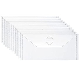 10 Packs 3.9x9.4 inch Large Stamps and Dies Storage Pockets Sturdy Storage Envelopes Resealable Clear Plastic Seal Bags Storage Bags Storage Case for Cutting Dies Stencil Album Stamp Crafts for DIY S