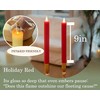 CozierGlow Flameless Vertical Stripes Taper Candles Flickering with Remote and