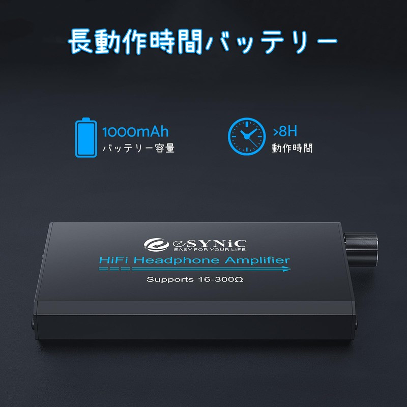 eSynic HiFi 16-300Ω Hetphone Amplifier 3.5mm Jack for MP3 MP4