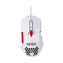 TECHZONE Mouse Gamer RGB Edición NASA Alámbrico, 6 Botones, Color Blanco con DPI's 800-6000