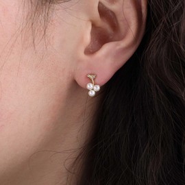 Aneneiceera Vintage Tiny Grape Pearl Stud Earrings Small Cluster Pearl Earrings Tiny Pearl Bead Earrings White Grape Earrings Jewelry for Women