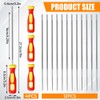 Pack of 12 Round Files for Chainsaws, with 4 Handles,
