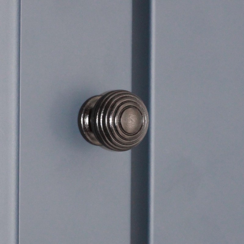 Infinity Decor Ebonised Reeded Wooden Beehive Large Cupboard Knob Interior