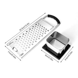Spätzle Slicer, Stainless Steel Spaetzle Grater, Spaetzle Press with Rubber Handle, Spätzle Sieve, Dishwasher Safe, Spätzle Scraper for Homemade Spaetzle and Buttons, Spaetzle Board Grater Slicer,