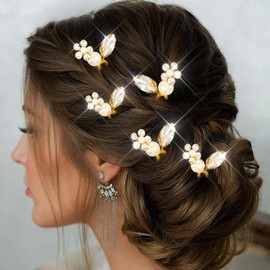 JONKY Rhinestone Bride Wedding Hair Pins Baby Breath Hair Piece Bridal Hair Accessories for Women