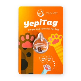 YepiTag: Smart Pet Tag, Durable Pet ID Tag for Dogs and Cats, QR Link to Customized Online Profile and Secure Privacy Setting, Stainless Steel Ring