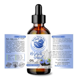 Bella Terra Oils - Black Seed Oil 2oz - Celebrating Black Cumin's Nutritional Legacy, Infused with Gamma Linoleic Acid, A Premium Cosmetic Companion