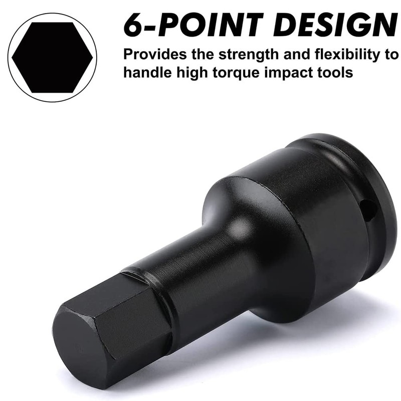 Utoolmart 1/2-Inch Drive Allen Bit Socket, 17mm Hex Socket, Cr-Mo