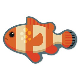 Lantern Press Sticker Clown Fish Geometric Die Cut Vinyl, (Waterproof Decal for Cars, Water Bottles, Laptops, Coolers), Small