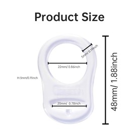4 Stück Schnullerkette Silikon,Transparent Silikonknopfring Silikonring für Schnuller,Silikon-Knopf-Ring,Silikonring für Schnullerkette,Schnuller Adapter,Silikon Dummy Halter Clip Adapter Ring
