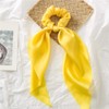 3Pcs Yellow Bow Scrunchies, Satin Ribbon Ponytail Hair Tie, Rope