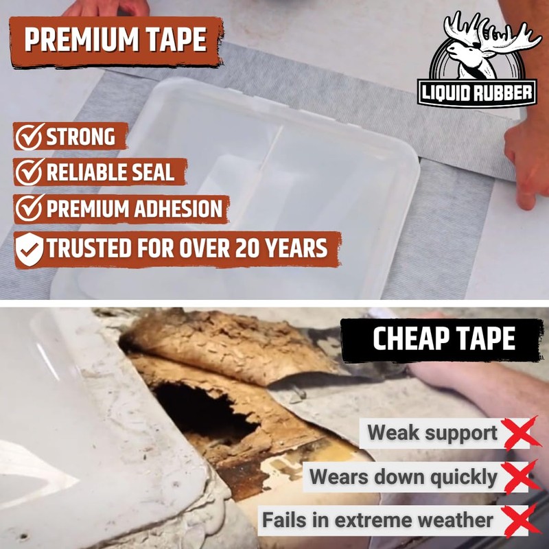 Liquid Rubber Waterproof Seam Tape, Multi-Surface Butyl Tape, 4 in