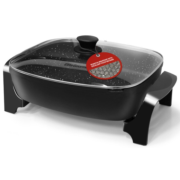 Elite Gourmet EG6203 Extra Deep 16"x13"x3.2" (10.5Qt.) Scratch Resistant, Easy
