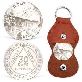 30 Days Sobriety Coin 1 Month AA Chip Medallions One Day at A Time Recovery Coin Alcoholics Anonymous Recovery Gifts One Month Anniversary Sobriety Gifts for Men Women