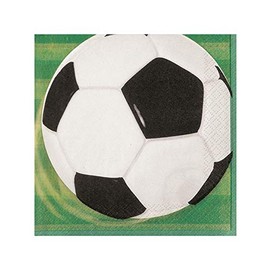 Multicolor 3D Soccer Paper Luncheon Napkins - 6.5" x 6.5" (Pack of 16) - Perfect for Soccer Parties, Celebrations & Events