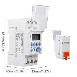 Weekly Digital Timer, 220 V AC 25 A Digital Weekly Timer with Liquid Crystal Display, Programmable LCD Digital Timer, Digital Timer for DIN Rail / Switch Panel Installation
