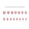 Pink Gradient Press On Nails, Romantic Bow Design, Short Square