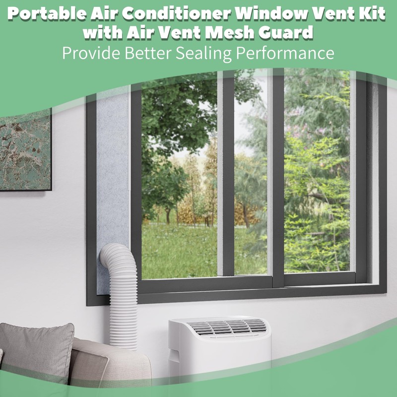 Memrita Portable Air Conditioner Window Vent Kit with Insulation Foam