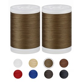 330 Yards FIVEIZERO Extra Strong Upholstery Thread,Khaki Bonded Nylon Thread for Denim Leather,Craft,Machine,DIY and Home (2 Pack) CJ