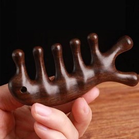 Wooden Scalp Gua Sha Facial Full Body Massage Gua Sha Comb Wooden Acupressure Rod - Original Product / 원목 두피괄사 얼굴 전신 마사지 괄사빗 나무 지압봉 - 본품