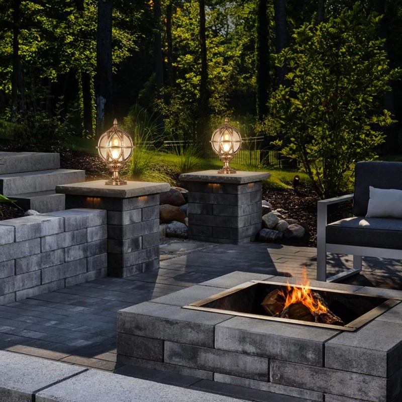 PTOUG Outdoor Post Light Fixture, E26 Base 60W Max Column