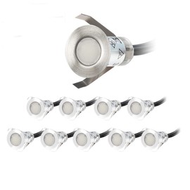 FVTLED Mini Floor Recessed Light Set, DC 12 V, Diameter 19 mm, 0.4 W, LED Recessed Spot Light, IP67 Waterproof, for Outdoor / Patio / Kitchen / Garden