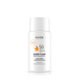 LABORATORIOS BABÉ Super Fluid Depigment + Fotoprotector LSF 50 | Sonnencreme für das Gesicht | Anti-Flecken-Gesichtscreme | wasserfest | für alle Hauttypen | Gegen Sonnenschaden und Lichtalterung |