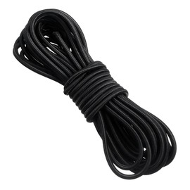 Shock Cord, Paracord, Elastic Wire, Width 0.08 inch (2 mm), Length 32.8 ft (10 m), Black Latex Rubber, Strong Load Capacity, Elastic Rope, Lightweight, Durable, Multipurpose, Safe and Secure, Suitable