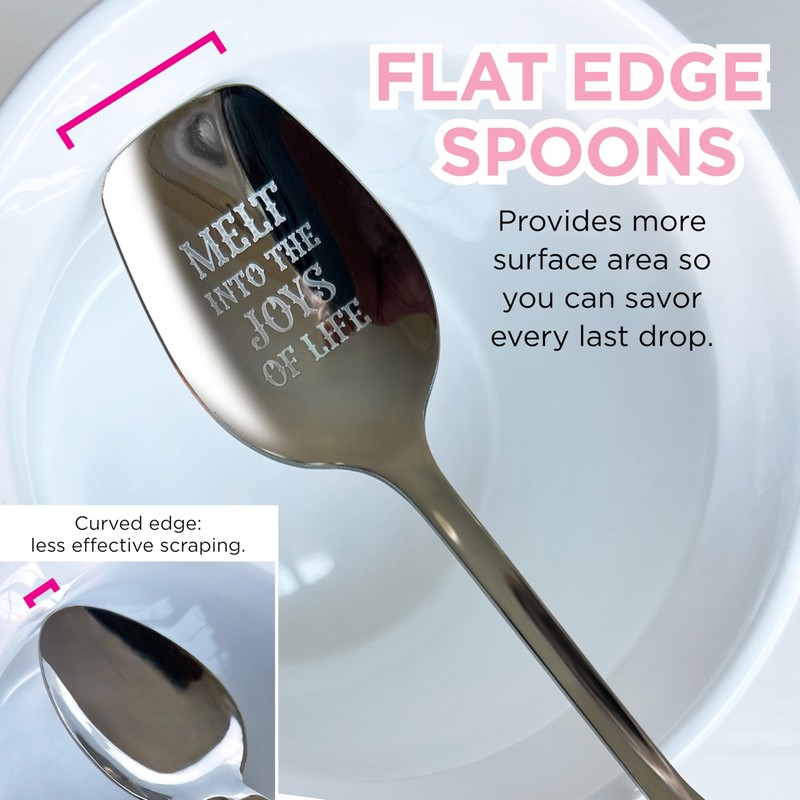KOYAIRE Ice Cream Spoons Stainless Steel - Dessert Spoons Set
