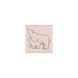 Hero Arts F6495 Polar Bears Wood Mounted Stamp