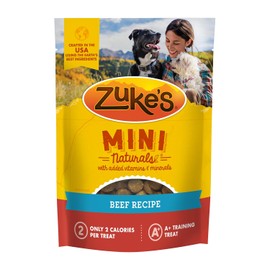 Zuke’s Mini Naturals Dog Training Treats for Dogs, Pet Treats made with Real Beef - 10 oz. Pouch
