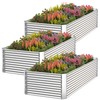 CATMANOR 3 Pack Tall Corrugated Galvanized Steel Raised Garden Bed