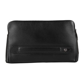 Fipilock FL-V1 Men Zipper Leather Wallet Smart Fingerprint Security Anti Theft Handbag Black