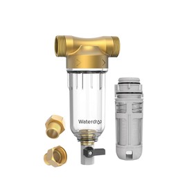 Waterdrop Spin Down Sediment Filter, 40-50 Micron Whole House Water Filter System for Well/City Water