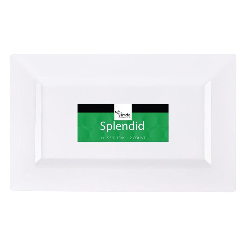 Blue Sky White Rectangle Tray - 14" x 8.5" (Pack