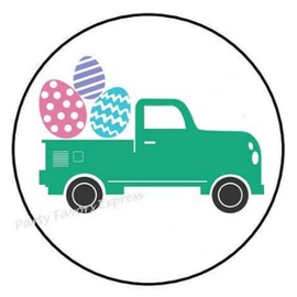 30 Pcs 1.5" Inch Easter Egg Truck Stickers - Easter Eggs Stickers - Happy Easter Stickers Envelope Seals Labels - D #AA61RK