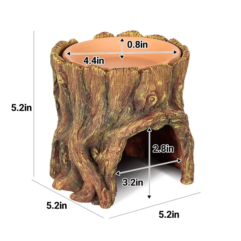 REPTIZOO Reptile Hide Cave Resin Moisture Keeping Reptile Cave with