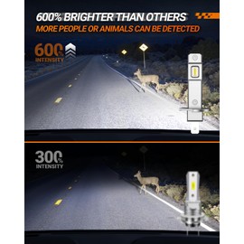 SEALIGHT H1 Bulbs 30000LM Super Bright, 1:1 Size Stock S6 H1 Light No Adapter Required No Cordless, 6500K Cool White Hi/Lo Bulbs, Plug-N-Play, Driving Fog Spot Light Assemblies, Pack of 2
