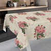 ANRO Oilcloth tablecloth, wax tablecloth, washable garden tablecloth, postcard, roses,