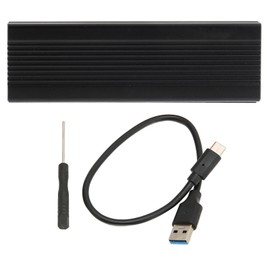 SATA M.2 Enclosure USB3.1 10Gbps Ultrathin Aluminium Alloy Plug and Play NVMe SSD Enclosure for Laptop Transmission Black