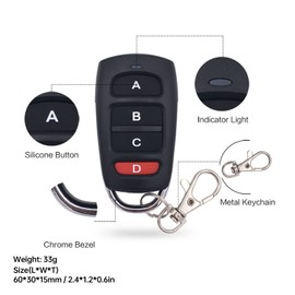 DieseRC 3 x Remote Control 1527 Learning Code Wireless Remote Control Transmitter Key Fob 4 Buttons for Use with DieseRC Receiver