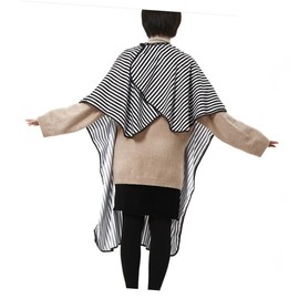 Healeved Salon Hairdressing Cape Stripe Decor Hair Cutting Apron for Material Protects Clothing for Hair Perming and Dying
