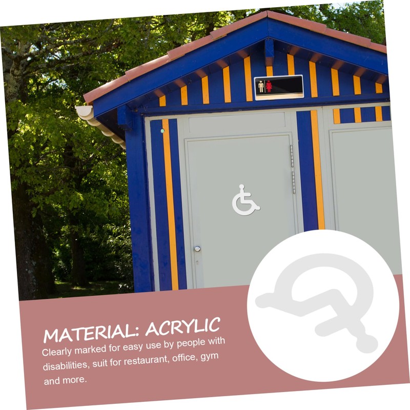 GRIRIW Wall Sticker Disabled Wheelchair Restroom Sign Elegant Design for