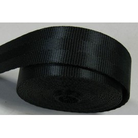 MTP 1"/1.5"/ 2" x 5/10 Yards Seat-Belt Black Polyester Webbing Strap Repair 3 Panel 2500 lbs Heavy Duty Backpack (1" x 5 Yards)