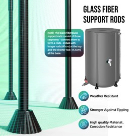 Collapsible Rain Barrel Water Collection System - 100 Gallon Portable Water Storage Tank,Foldable Rainwater Collect System Downspout, Water Catcher Container with Filter, Spigots＆Overflow Kit,Black