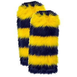 Sports Novelties Leg Warmers (1 Pair), Navy and Gold, 18"