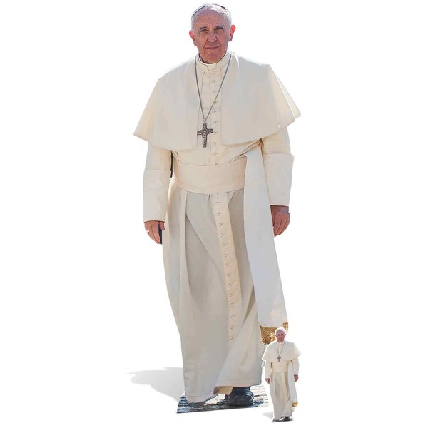 STAR CUTOUTS Pope Francis Life Size Cardboard Cut Out, Multi-Colour, 176 x 72 x 176 cm