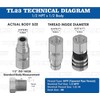 1/2" NPT Thread (TL23-M) Flat Face Quick Connect Hydraulic Male