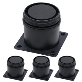 FORYNXHWIN 4 Pcs Black Adjustable Legs, Stainless Steel Furniture Feet, Round Cabinet Legs, Sofa Furniture 0-15mm Adjustable Feet With Screws for Desk/Cupboard/Table/Bed/Cabinets